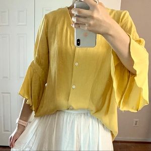 Yellow Linen Blouse